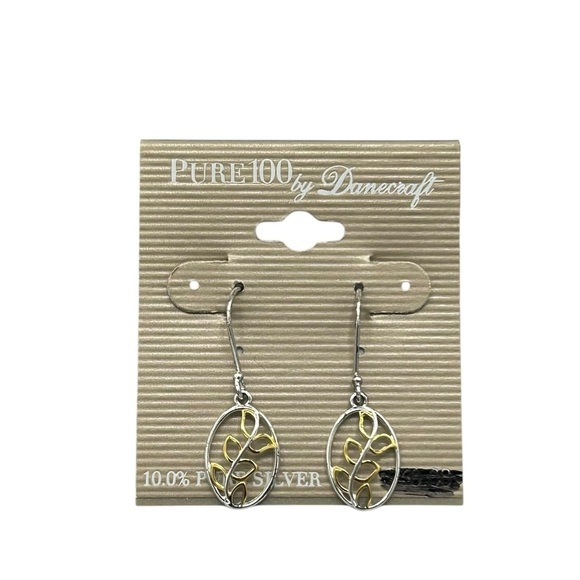DANECRAFT EARRINGS PURE 100 SILVER DROP DANGLE LEAF LIGHTWEIGHT NEW WITH TAGS - Picture 6 of 7